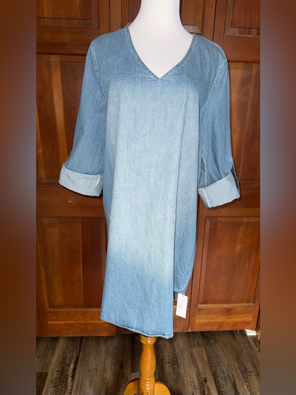 Size large Cupshe Lightweight Blue Denim Tunic Dress cover-up